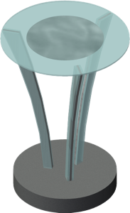 Cocktail Kiosk Martini — tall, glass-topped pedestal table
